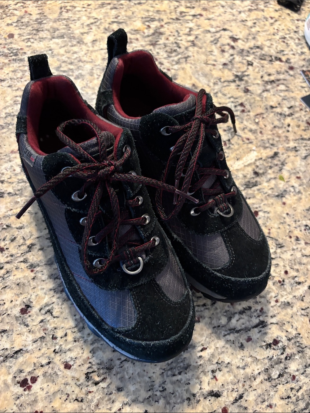 L.L. Bean Black and Burgundy Women's hiking sneaker size 9 wide